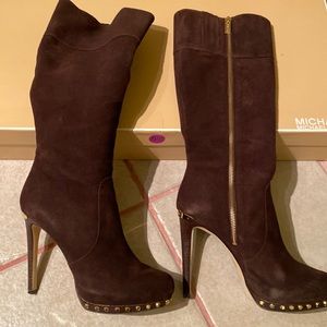 MICHAEL KORS suede tall boots color dark coffee